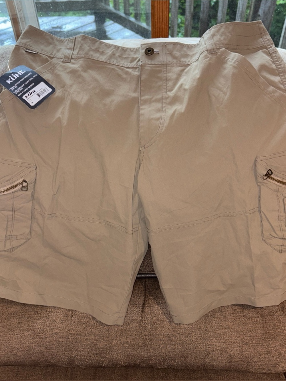KUHL Ambush Cargo Shorts Khaki  12” Inseam Hiking Mens NEW 38